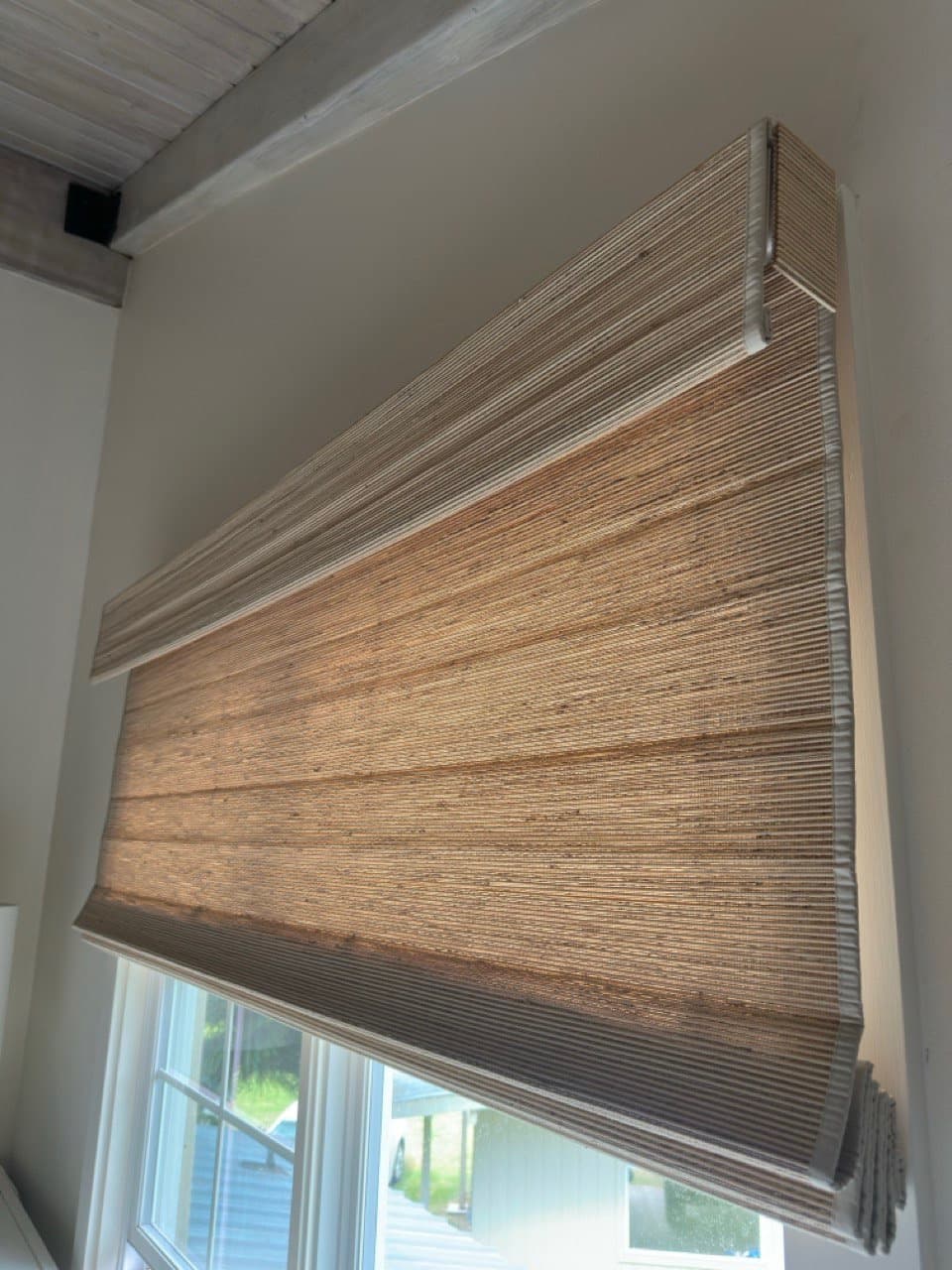 Custom woven wood blinds