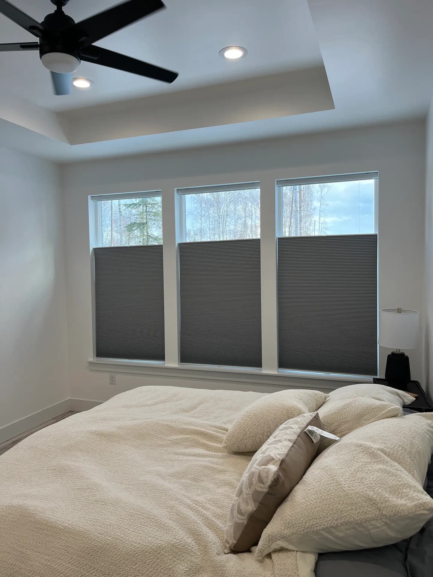 Bedroom with blackout blinds