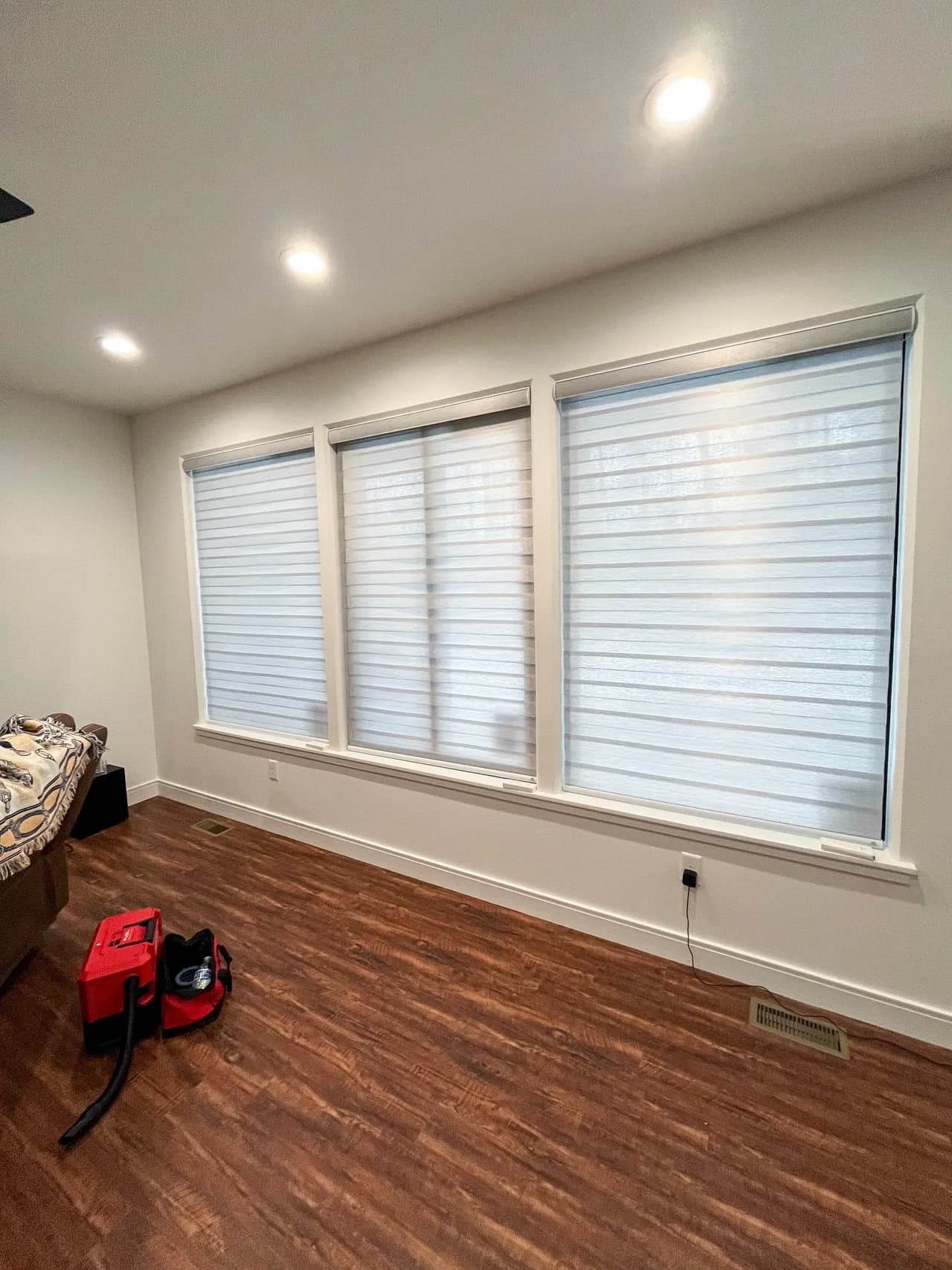 Bedroom with blackout blinds